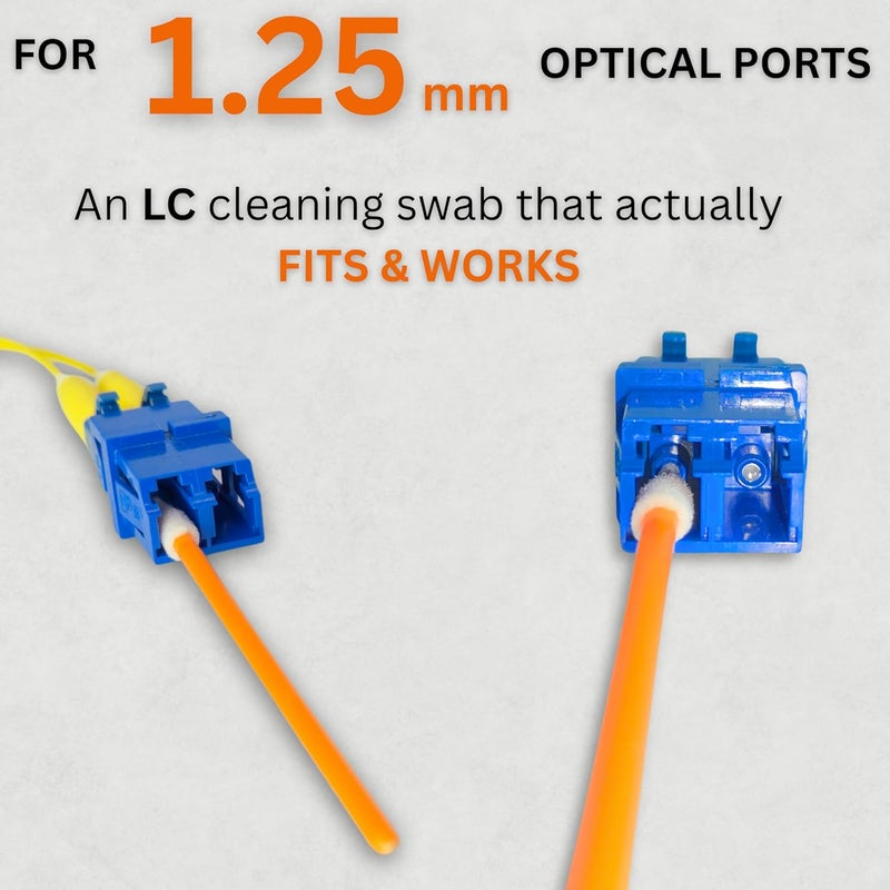Sysotek Fiber Optic Cleaning Swabs - 100 pack - LC 1.25mm - For Cleaning Optical Components. Lint Free Anti-Static Swabs, Cleaning stick for Ports and Adapters, LC Connector Cleaner Tool for Field Use - Image 4